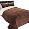 Hastings Home Hastings Home 3 Piece Sherpa/Fleece Comforter Set - King - Chocolate 363772TSF - alternate 2